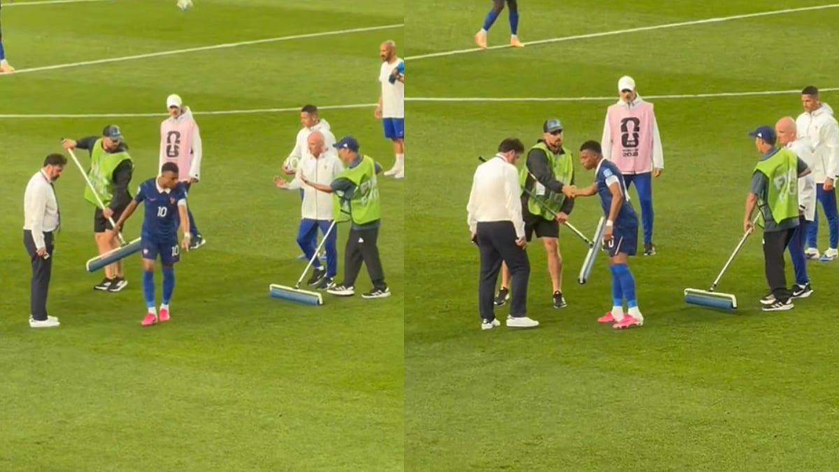 Kylian Mbappe Spotted Helping Ground Staff During Storm-Hit France vs Iraq FIFA World Cup 2026 Match | Video