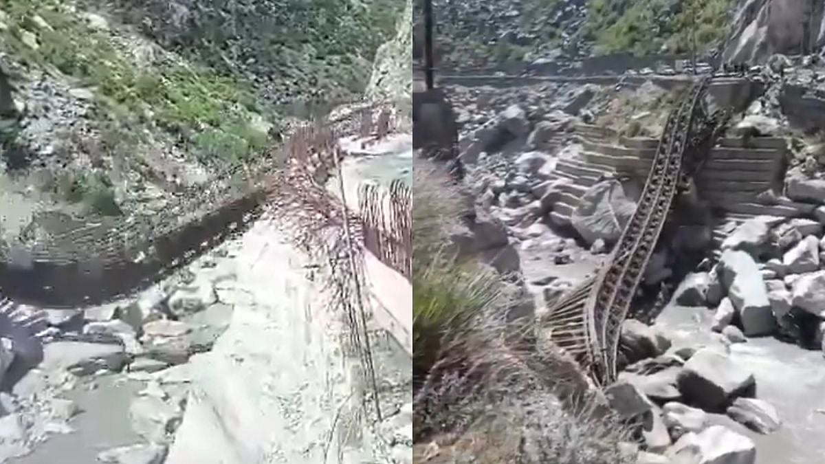 CCTV Captures Dramatic Collapse Of 190-Foot Bailey Bridge In Kinnaur As Truck Plunges Into Sutlej River