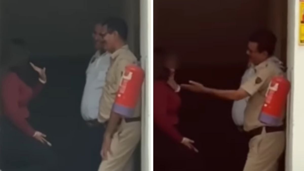 Caught On Cam: Man Dressed In Haryana Police Uniform Seen Allegedly Engaging In Obscene Act With Woman At Faridabad Spa