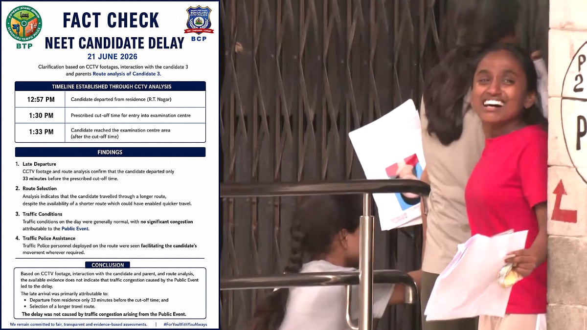 ‘Candidate Left Home Late, Took Longer Route’: Bengaluru Traffic Police Refutes Blame On Congress Rally For NEET Candidate Missing Exam Entry Deadline
