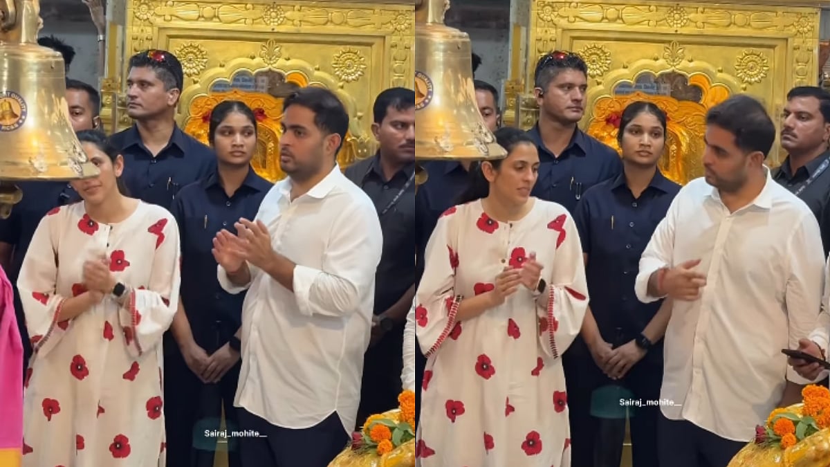 Akash Ambani & Shloka Mehta Perform Sacred Aarti At Mumbai's Babulnath Temple | WATCH