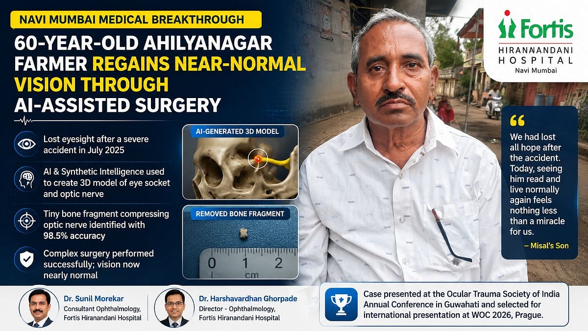 Navi Mumbai Medical Breakthrough: 60-Year-Old Ahilyanagar Farmer Regains Near-Normal Vision Through AI-Assisted Surgery