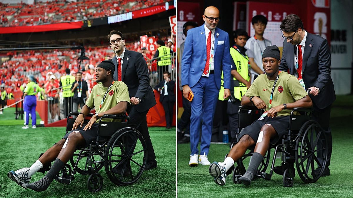 Heartwarming Scenes! Injured Ismael Kone Arrives In Wheelchair To Support Canada Vs Switzerland; Vancouver Crowd Gives Rousing Welcome | VIDEO