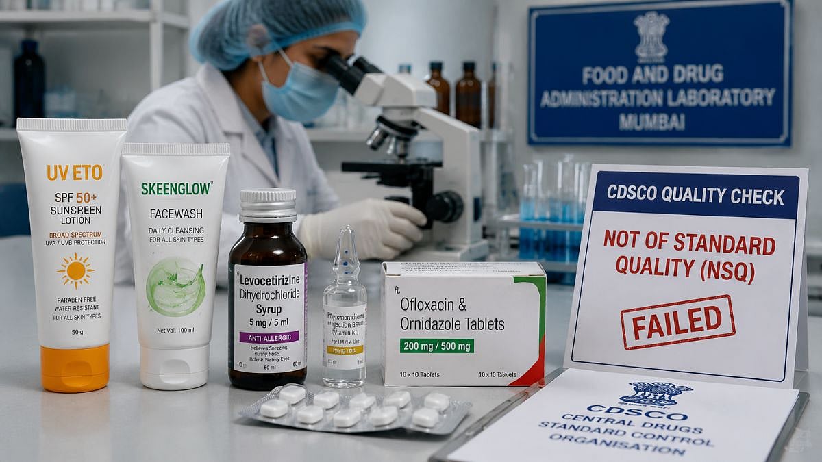 Mumbai Lab Flags Sunscreen, Facewash And Key Medicines In CDSCO's May 2026 Quality Crackdown