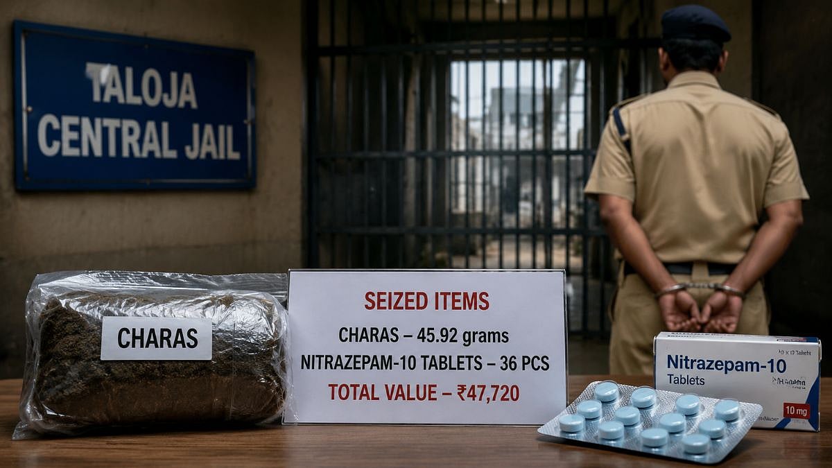 Navi Mumbai Crime: Taloja Jail Guard Arrested After Charas, Nitrazepam Tablets Worth ₹47,720 Seized Inside Prison