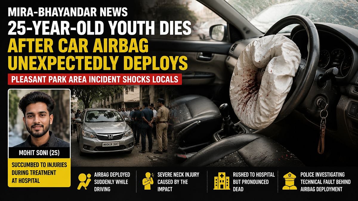 Mira-Bhayandar Tragedy: 25-Year-Old Dies After Car Airbag Allegedly Deploys Unexpectedly; Probe Underway