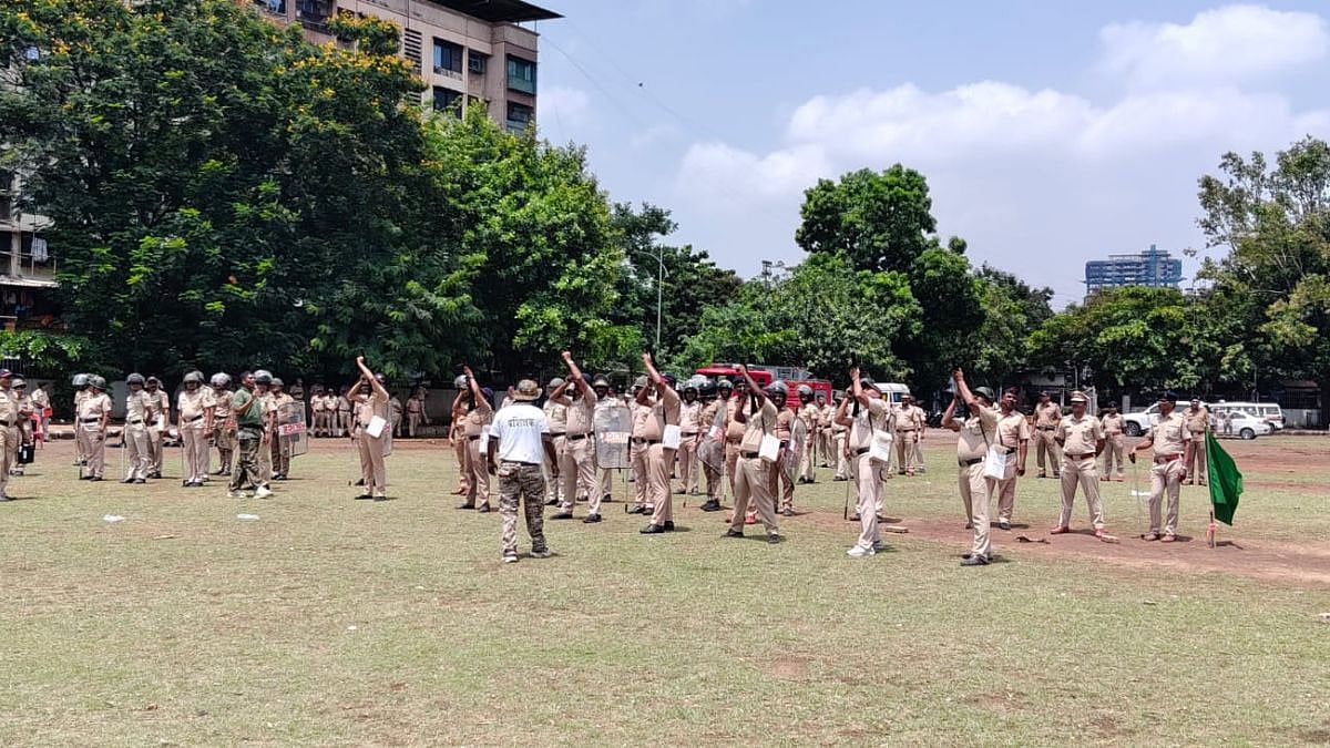 Kalyan Police personnel participated in a riot control mock drill to enhance emergency response and crowd management capabilities