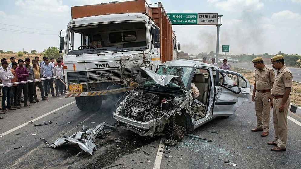 Four Killed, Two Injured After Speeding Car Collides With Truck At Delhi-Mumbai Expressway In MP's Mandsaur