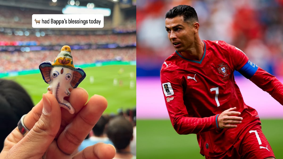 'Ganpati Bappa Blessed Cristiano Ronaldo!': Fan Carries Lord Ganesha Idol Inside Stadium As Portugal Secures 5-0 Win Over Uzbekistan At FIFA World Cup 2026 | Video