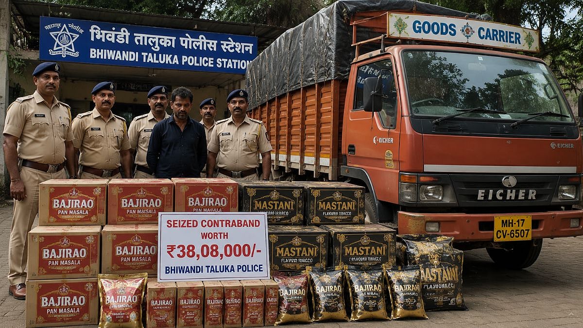 Bhiwandi Police Seize ₹38 Lakh Worth Of Banned Pan Masala, Tobacco Despite FDA Crackdown; One Held, Driver Absconding