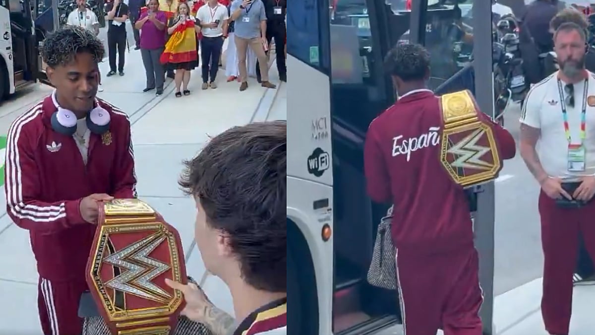 FIFA World Cup 2026: Lamine Yamal Receives WWE Championship Belt From Fan Ahead Of Uruguay Clash | Video