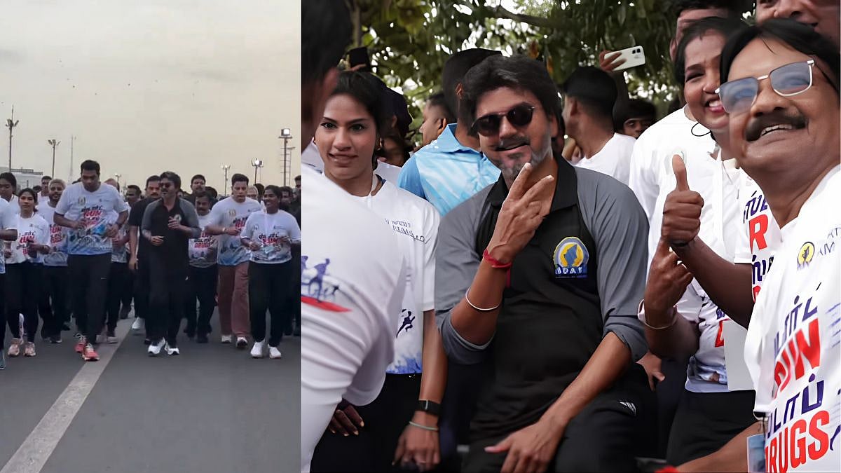 Tamil Nadu CM Vijay Joins And Flags Off Anti-Drug Awareness Run At Chennai's Marina Beach; Calls For Collective Fight