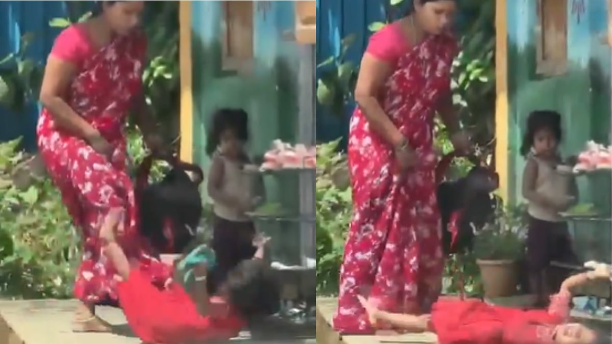 Chhatrapati Sambhajinagar: Anganwadi Worker Seen Brutally Kicking Minor Girl In Chest - Video