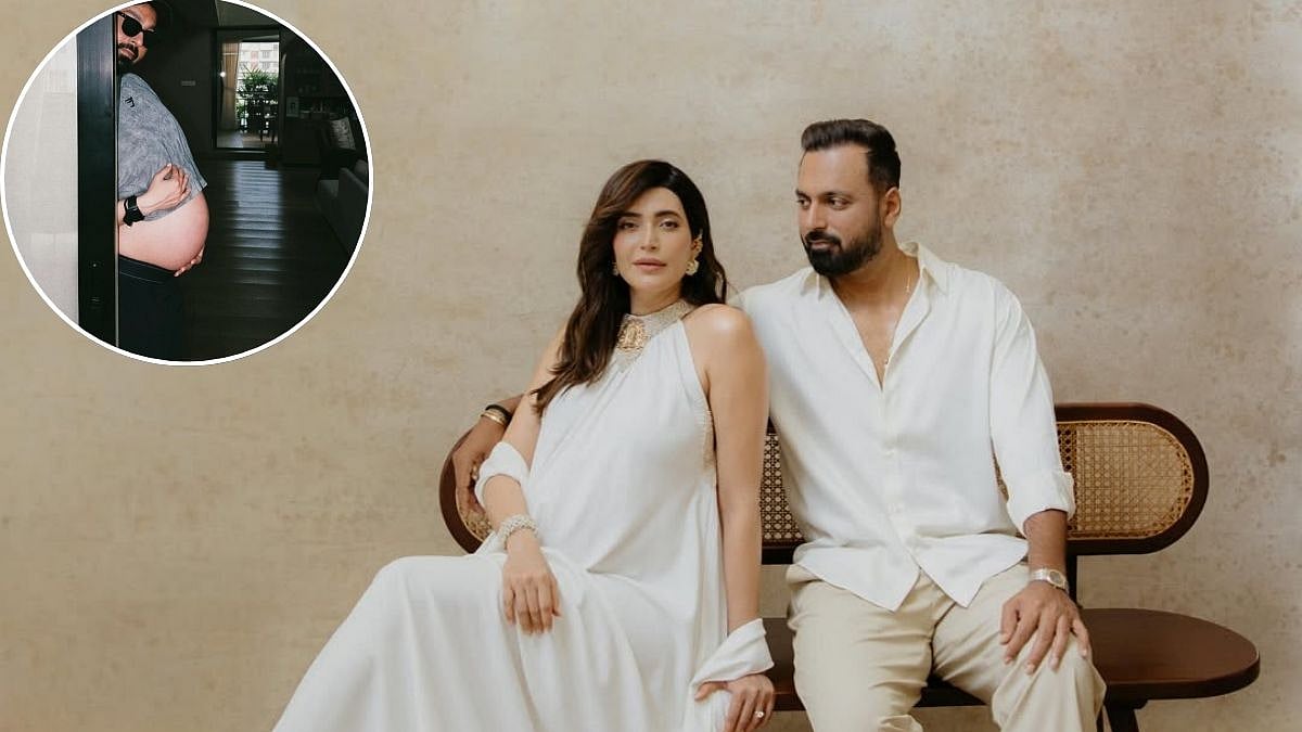 Pregnant Karishma Tanna Makes Husband Varun Bangera Flaunt Fake Baby Bump In Viral Pics; Dia Mirza, Anusha Dandekar, Rhea Chakraborty  & Others React