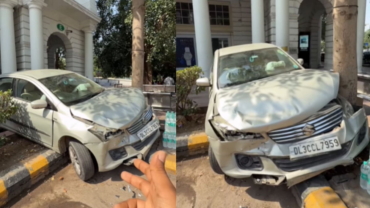'Kaafi Confusing Accident': Mysterious Connaught Place Car Crash Leaves Internet Scratching Its Head - WATCH