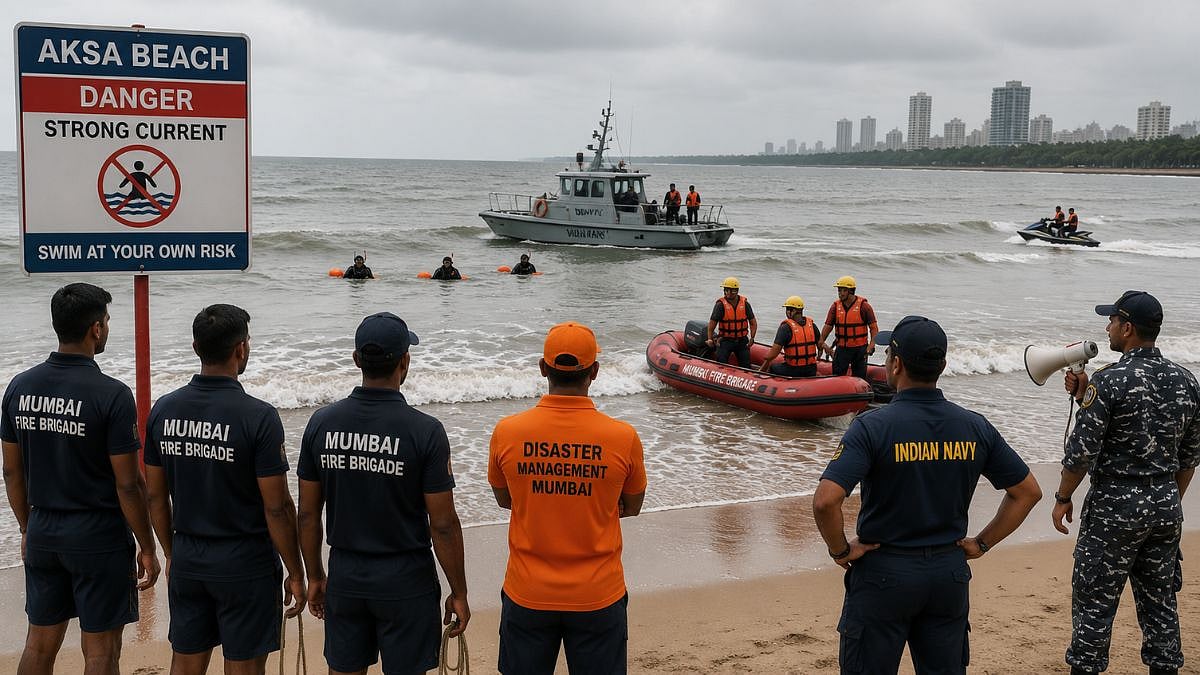 Mumbai: 17-Year-Old Feared Drowned At Aksa Beach In Malad; Multi-Agency Search Operation Underway