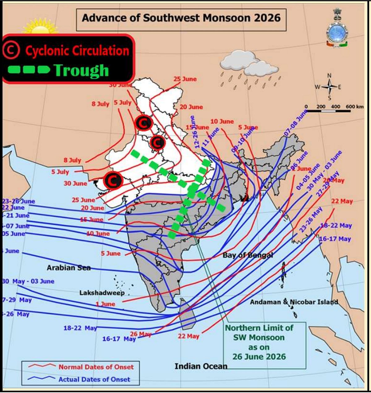 Weather systems affecting Madhya Pradesh at present 