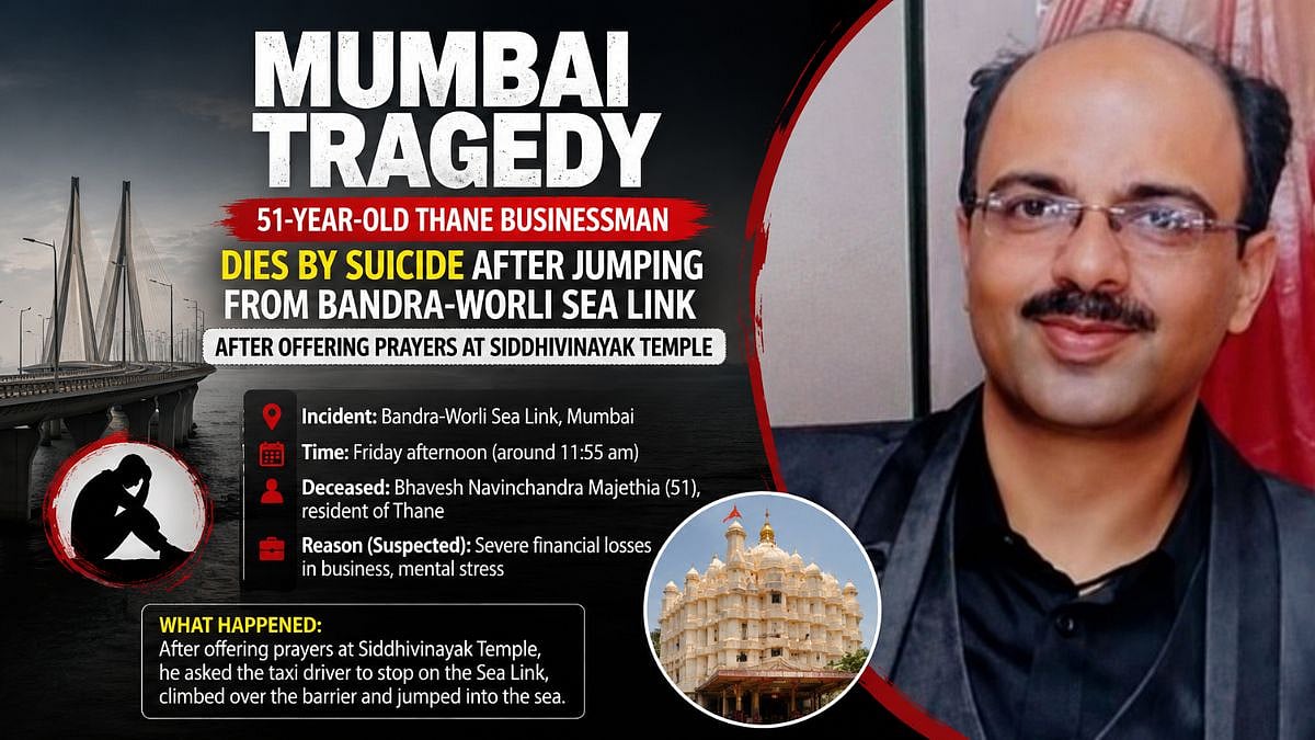 Mumbai Tragedy: 51-Year-Old Thane Businessman Dies By Suicide After Jumping From Bandra-Worli Sea Link Following Prayers At Siddhivinayak Temple