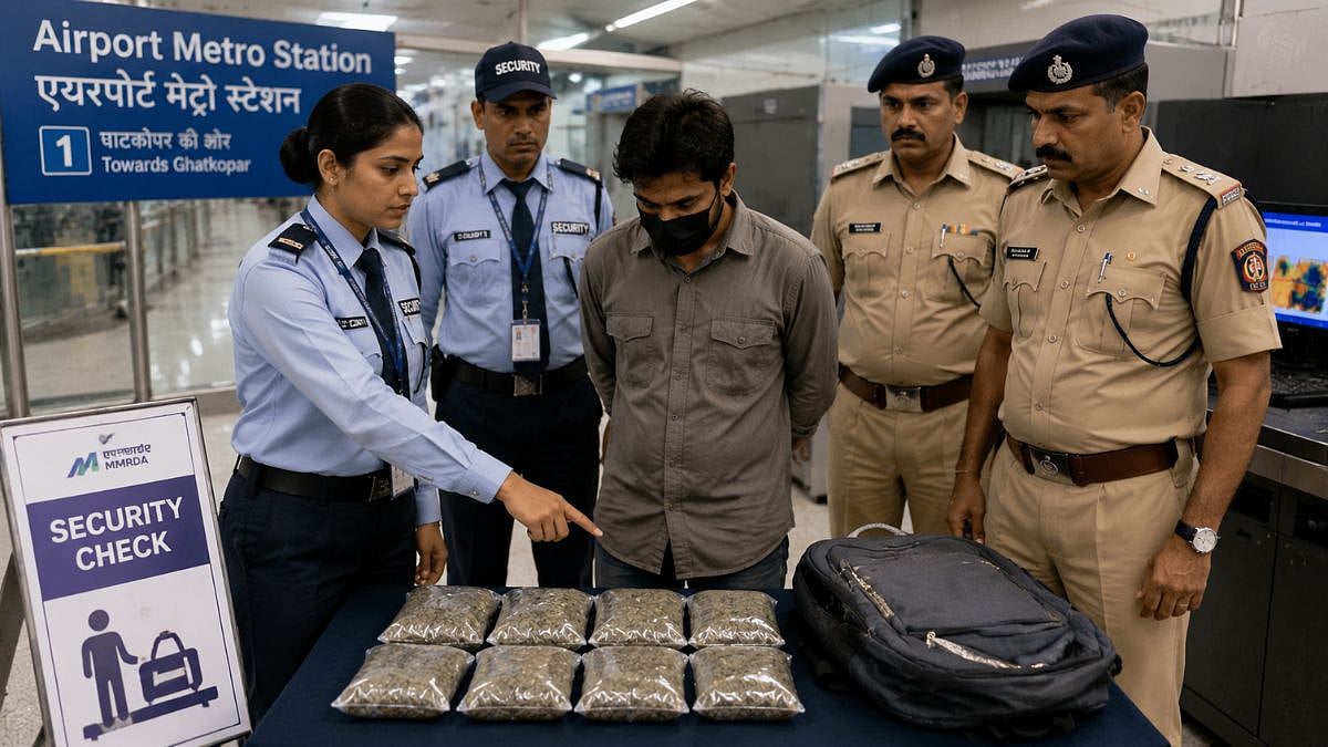 Mumbai Crime: Woman Security Guard Helps Nab Passenger With 338 Grams Of Suspected Marijuana At Airport Metro Station