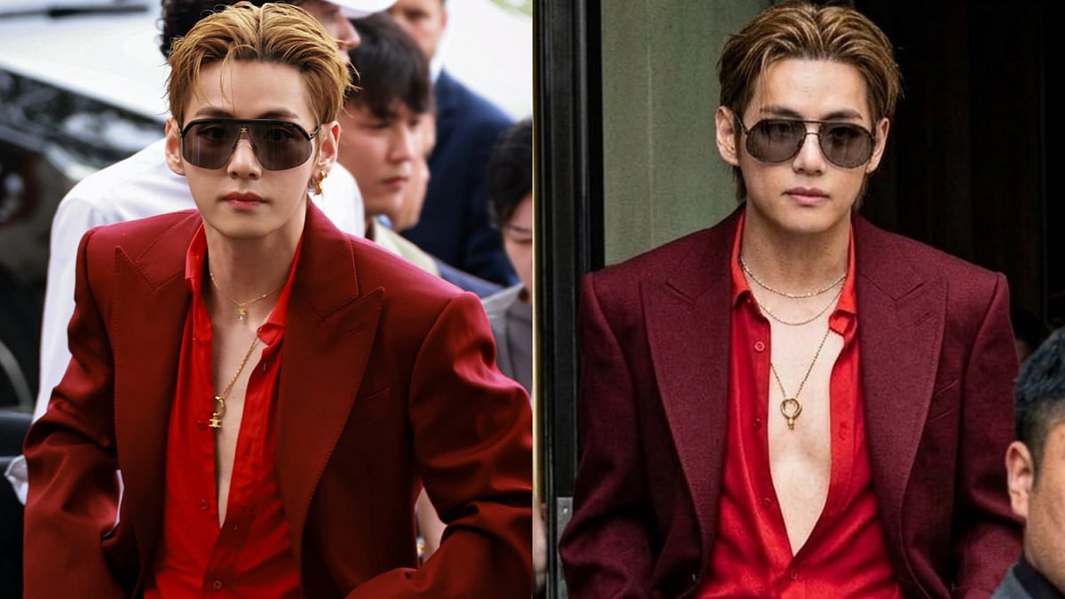BTS' V Arrives In Hot Red Look At Celine's Paris Fashion Week Show, Fans Can't Keep Calm – Watch