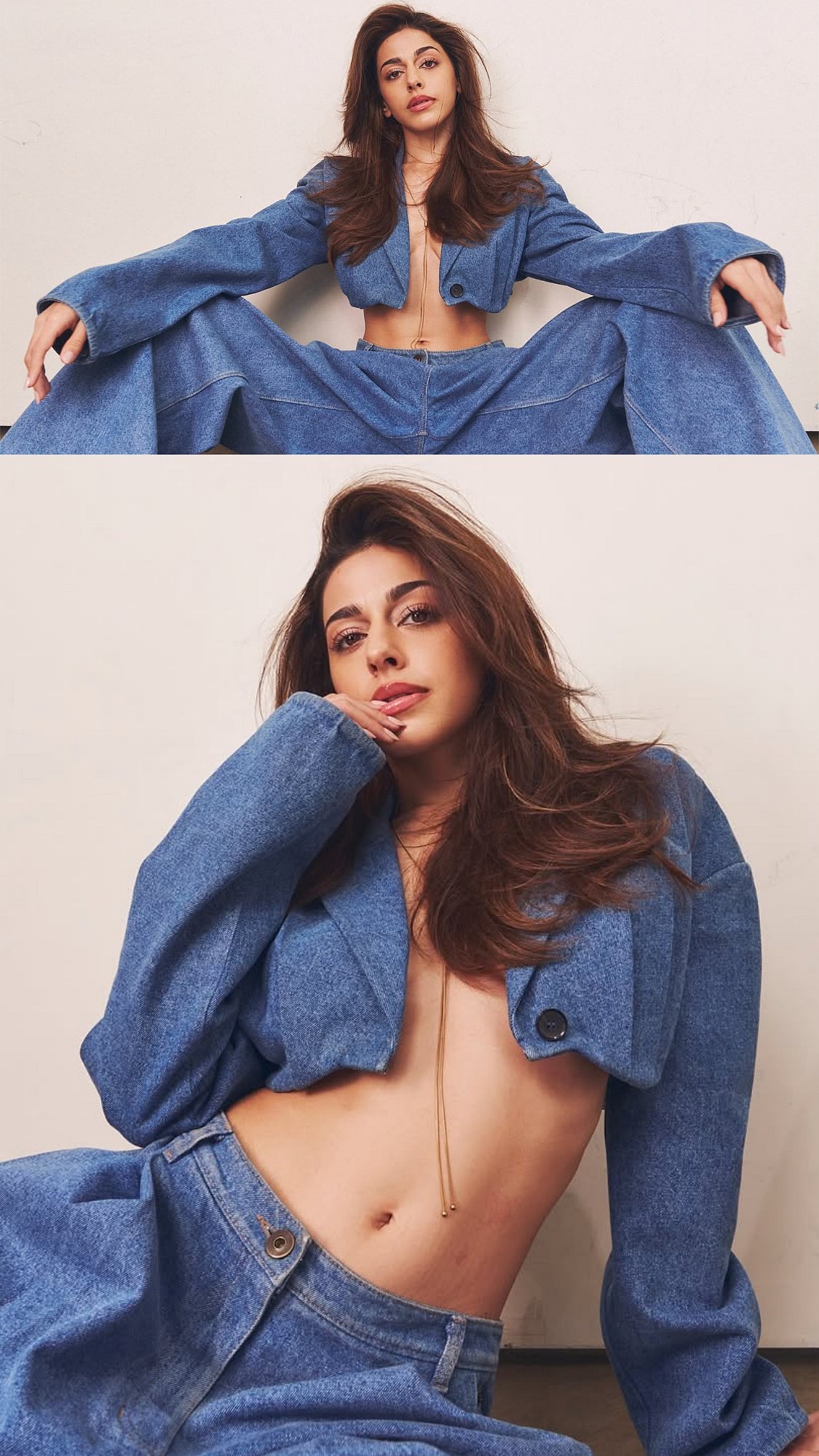 Alaya F Flaunts Sculpted Abs In Cropped Denim Jacket With Nothing Underneath, Serves Bold Fashion Goals In Head-Turning Look