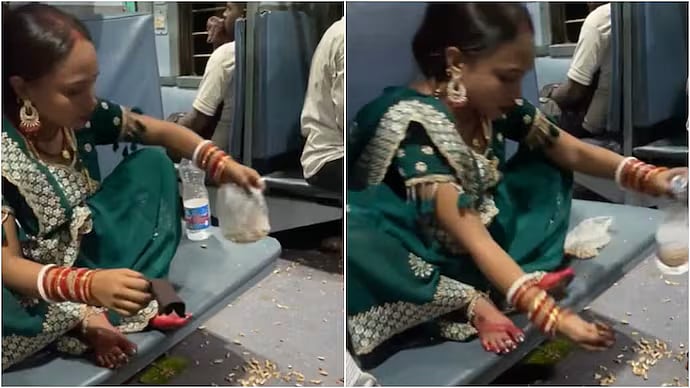 WATCH! Woman Seen Throwing Peanut Shells On Train Floor; Viral Video Triggers Debate On Civic Sense