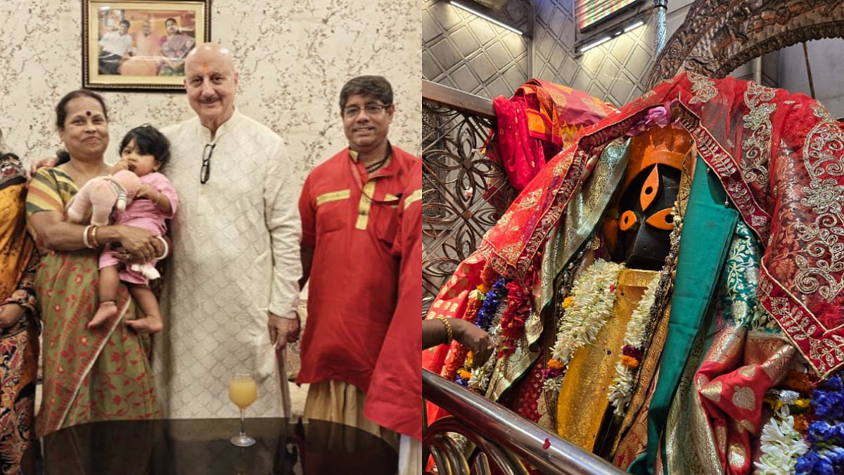 Anupam Kher Visits Sacred Kalighat Kali Temple In Kolkata, 'Prayed For Health & Peace'