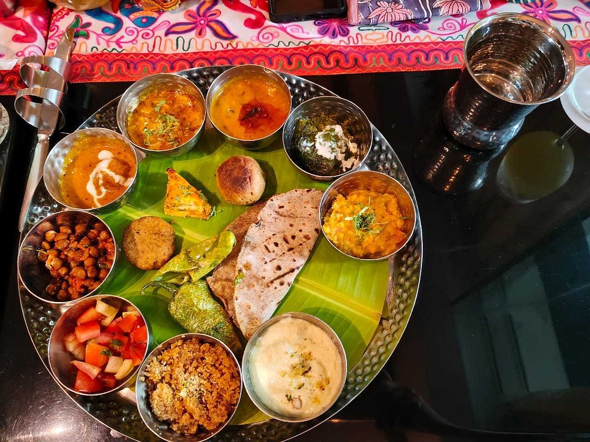 The thali with a variety of dishes