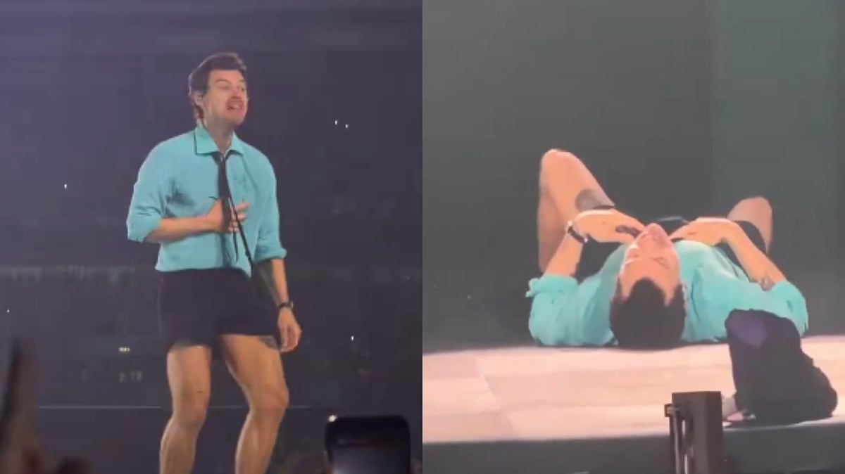 Harry Styles Briefly Collapses On Stage After Choking On Water During Wembley Concert; Video Goes Viral 