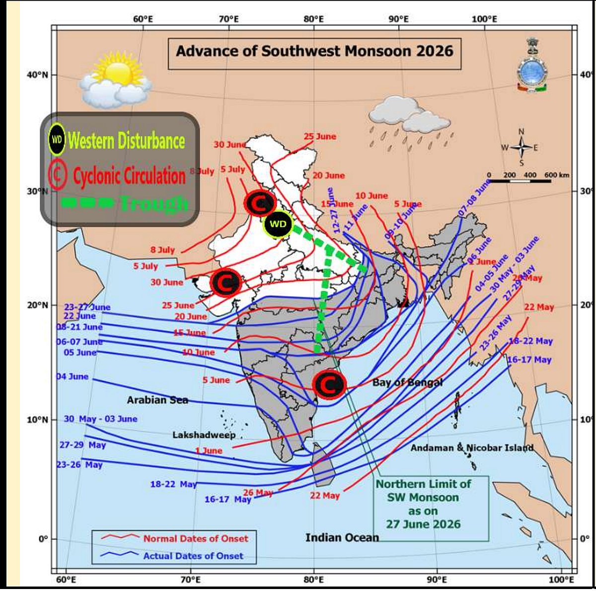 Weather systems affecting Madhya Pradesh at present 