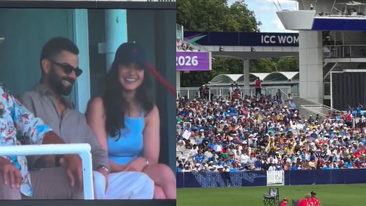 Virat Kohli & Anushka Sharma Receive Loud Cheers From Lord's Crowd After Appearing On Big Screen During IND-W vs AUS-W ICC Women's T20 WC Clash | Video