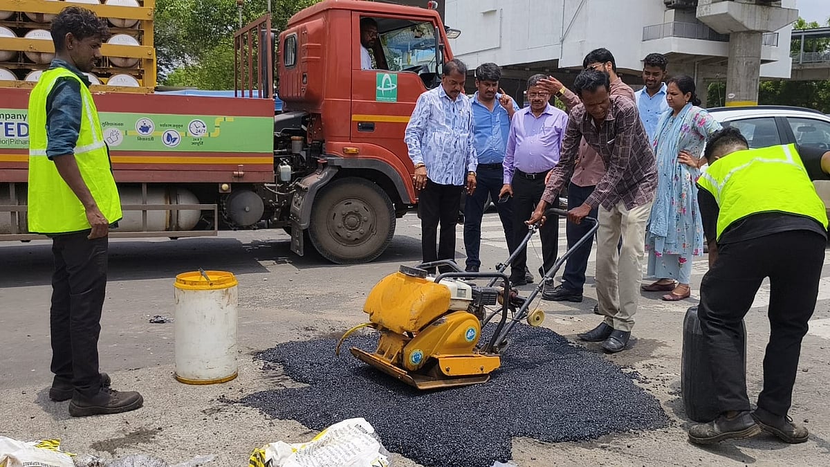 Indore Municipal Corporation Trials Monsoon-Friendly Road Repair Tech