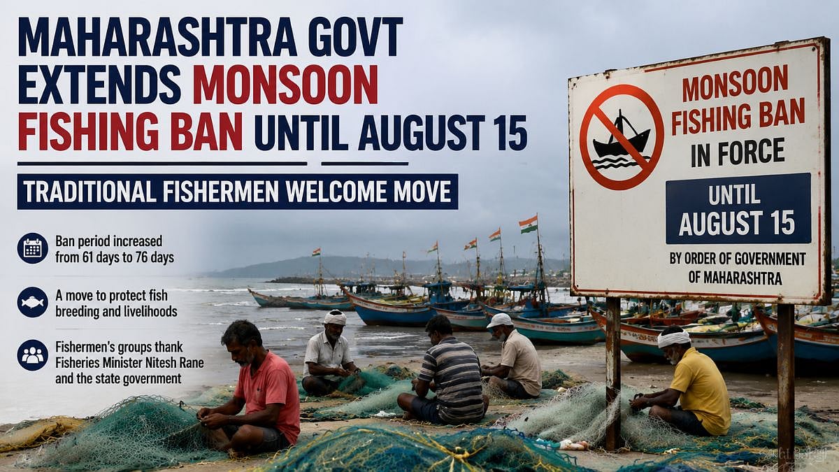 Maharashtra Govt Extends Monsoon Fishing Ban Until August 15; Traditional Fishermen Welcome Move