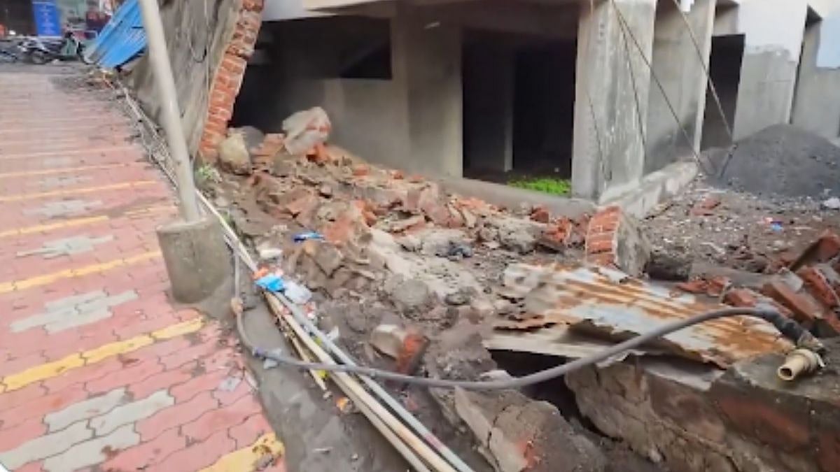 Thane Monsoon Mayhem: Security Wall  Collapses In Bhiwandi Due To Intense Rainfall; VIDEO