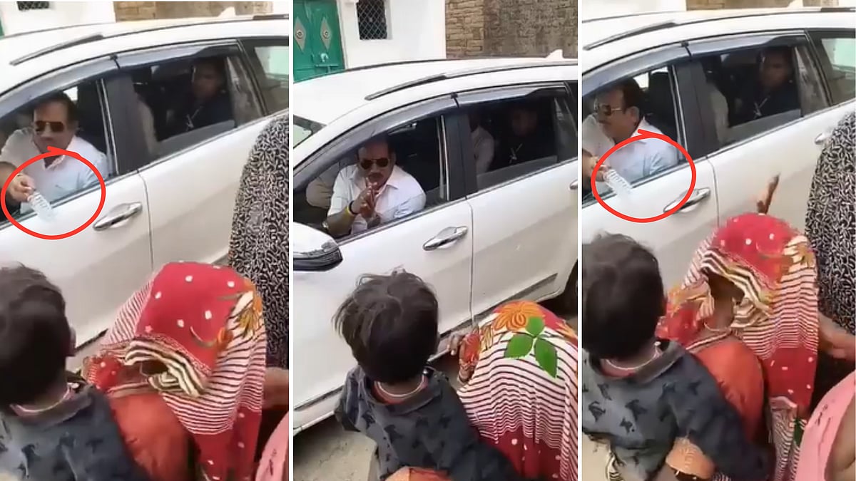 BJP MLA Pritam Lodhi Hands Over ₹10 Water Bottle To Shivpuri Woman Amid Protest Over Water, Power Shortage; Video Goes Viral