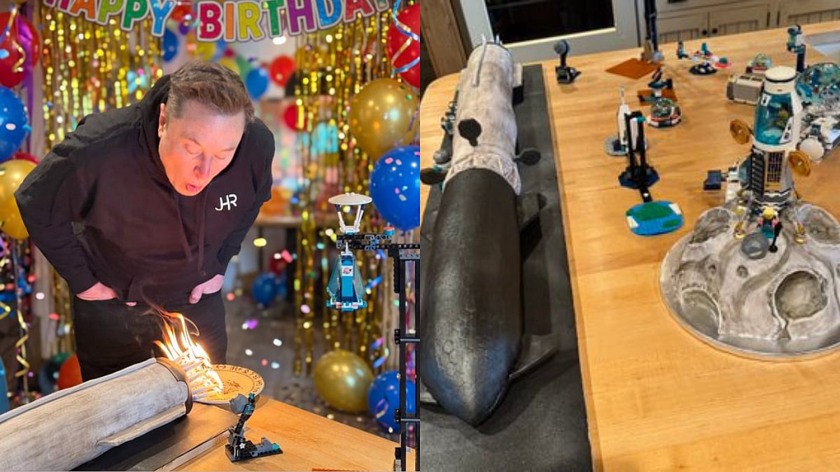 WATCH: Elon Musk Cuts Massive Starship & Moon Base Cakes During His Birthday Celebration; Mom Pens Heartfelt Note
