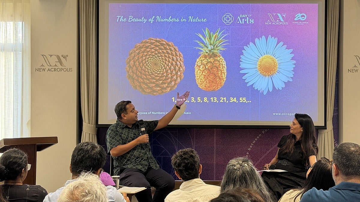 Prof. Anish Ghosh, Dean of the School of Mathematics at the Tata Institute of Fundamental Research with Philosopher and philanthropist Zarina Screwvala