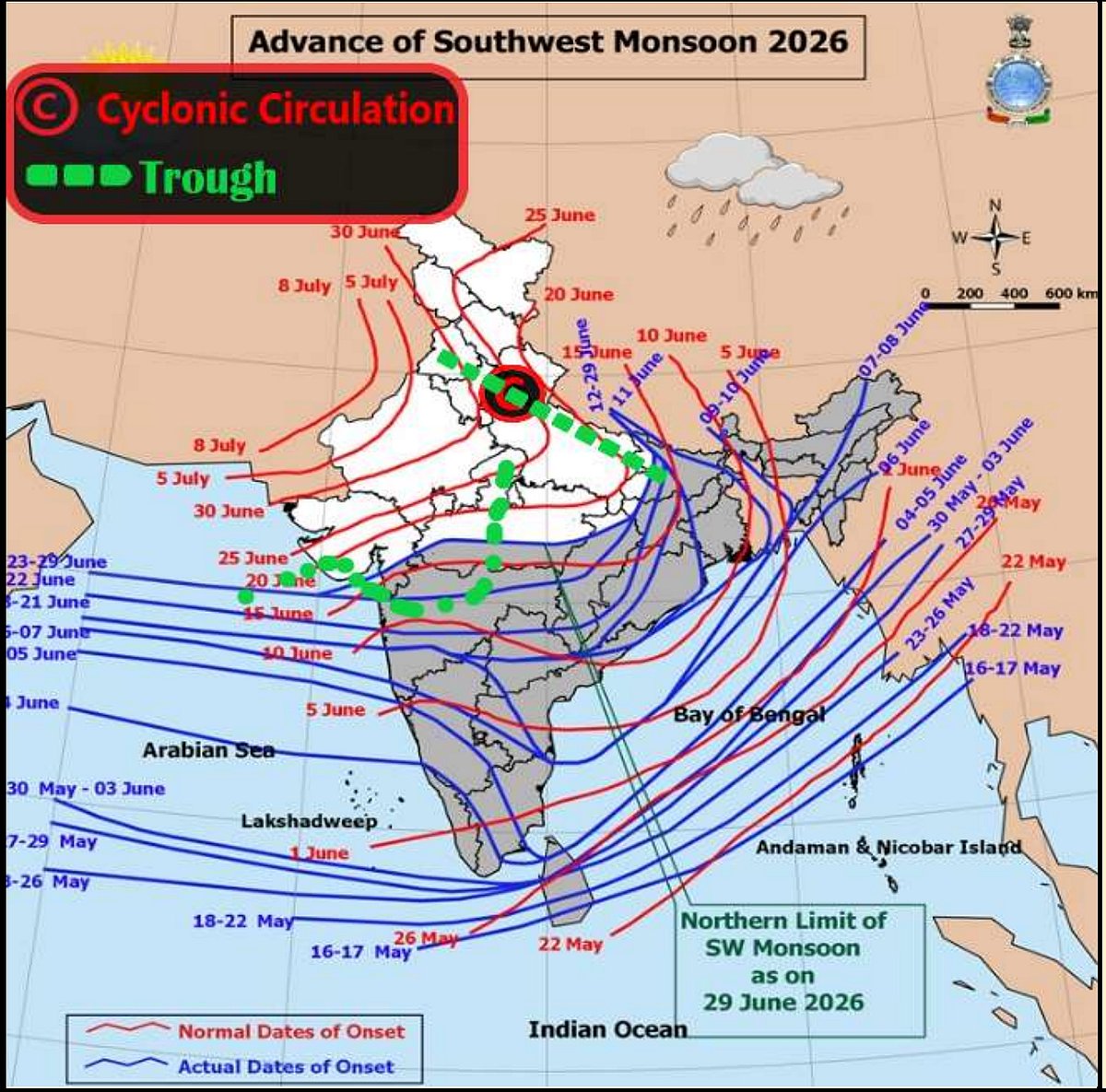 Weather systems affecting Madhya Pradesh at present 