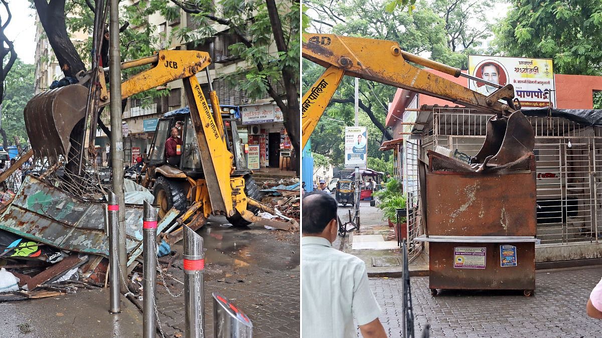 Mumbai Civic Action: BMC's N Ward Demolishes Illegal Shops, Libraries Encroaching On Ghatkopar Footpaths