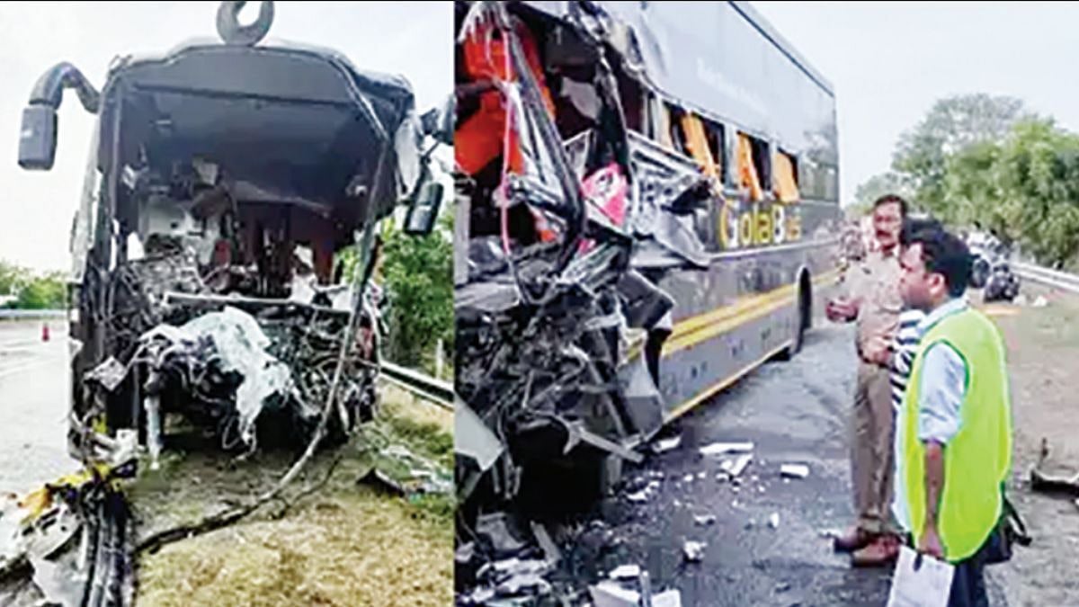 Uttar Pradesh: Four Killed, 20 Injured As Volvo Bus Rams Into Trailer On Yamuna Expressway In Mathura