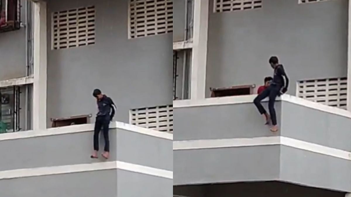 Mumbai: Dramatic Video Shows 18-Year-Old Sitting Dangerously On Dahisar Building Balcony Parapet During Alleged Suicide Attempt