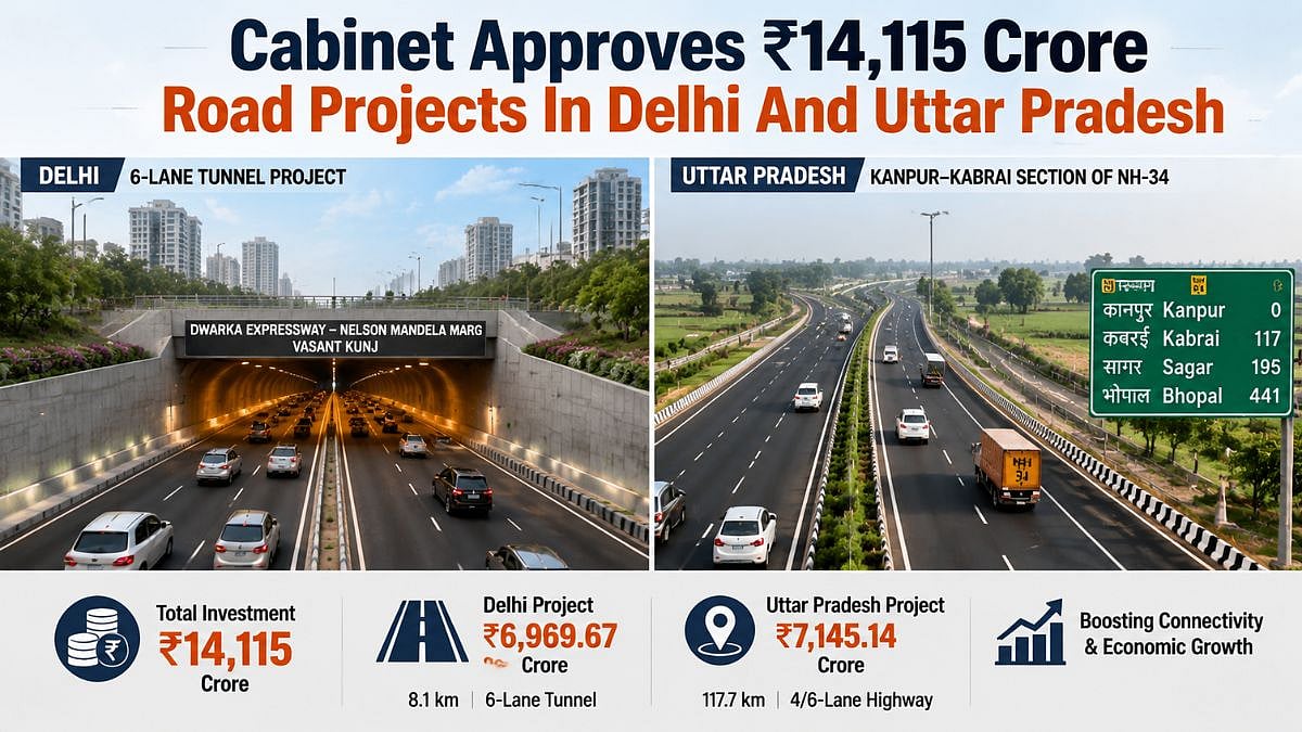 Cabinet Approves ₹14,115 Crore Road Projects In Delhi And Uttar Pradesh