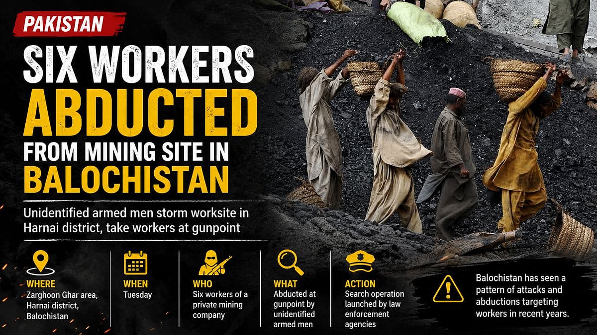 Pakistan: 6 Mining Workers Abducted At Gunpoint From Balochistan Site, Search Operation Underway