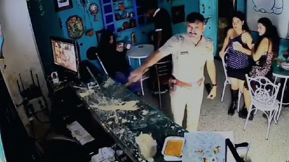 Caught On Camera: Pune PSI Knocks Down Coffee Glasses, Food Items At Cafe; Suspended