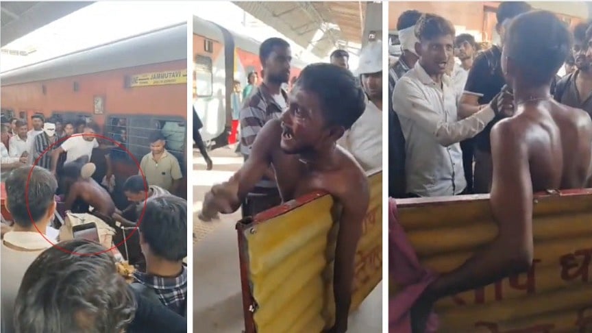 Youth Suspected Of Theft Beaten By Mob At Gwalior Railway Station | VIDEO
