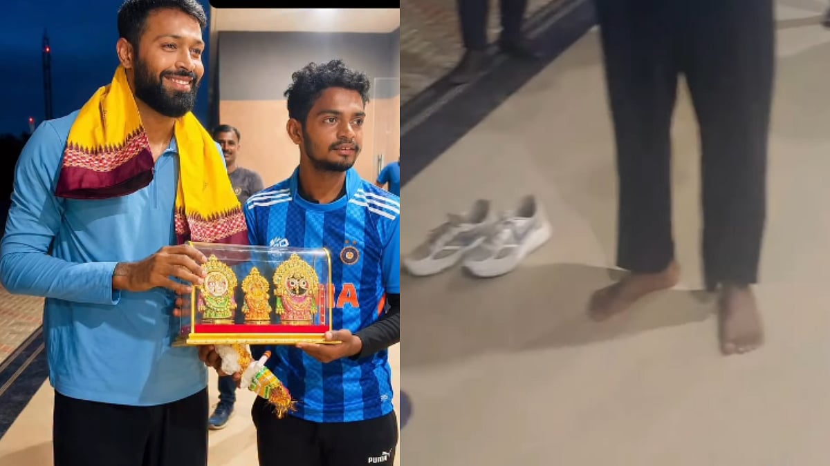 Hardik Pandya Removes Footwear Before Accepting Lord Jagannath Idol From Odisha Fan Who Cycled To Meet Him | Video