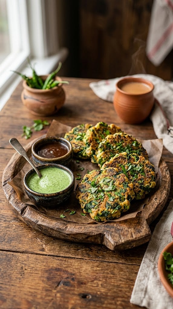 4. Broccoli & Spinach Fritters

A mix of finely chopped broccoli, spinach, oats, and gram flour creates crispy fritters packed with iron, fibre, and antioxidants. They make for a wholesome tea-time snack.