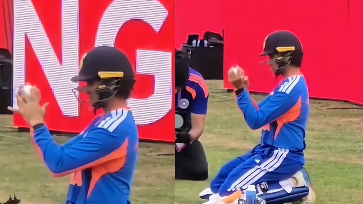 Abhishek Sharma Performs Unique Vision-Training Drill With Ball To Sharpen His Eyes During IND vs ENG 1st T20 | Video