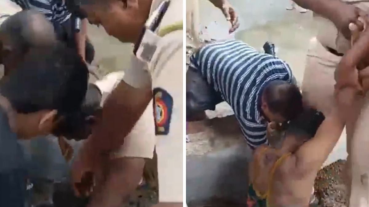Mumbai Rains: Dahisar Police Saves Man From Drain Amid Flooding; Dramatic Rescue Video Goes Viral