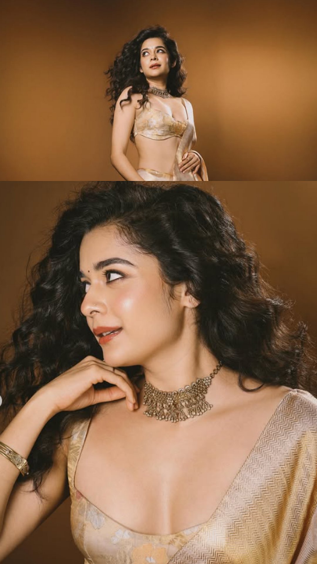 Mithila Palkar Elevates Ethnic Glamour In ₹65K Handwoven Gold Kanjivaram Saree Paired With Floral Brocade Blouse